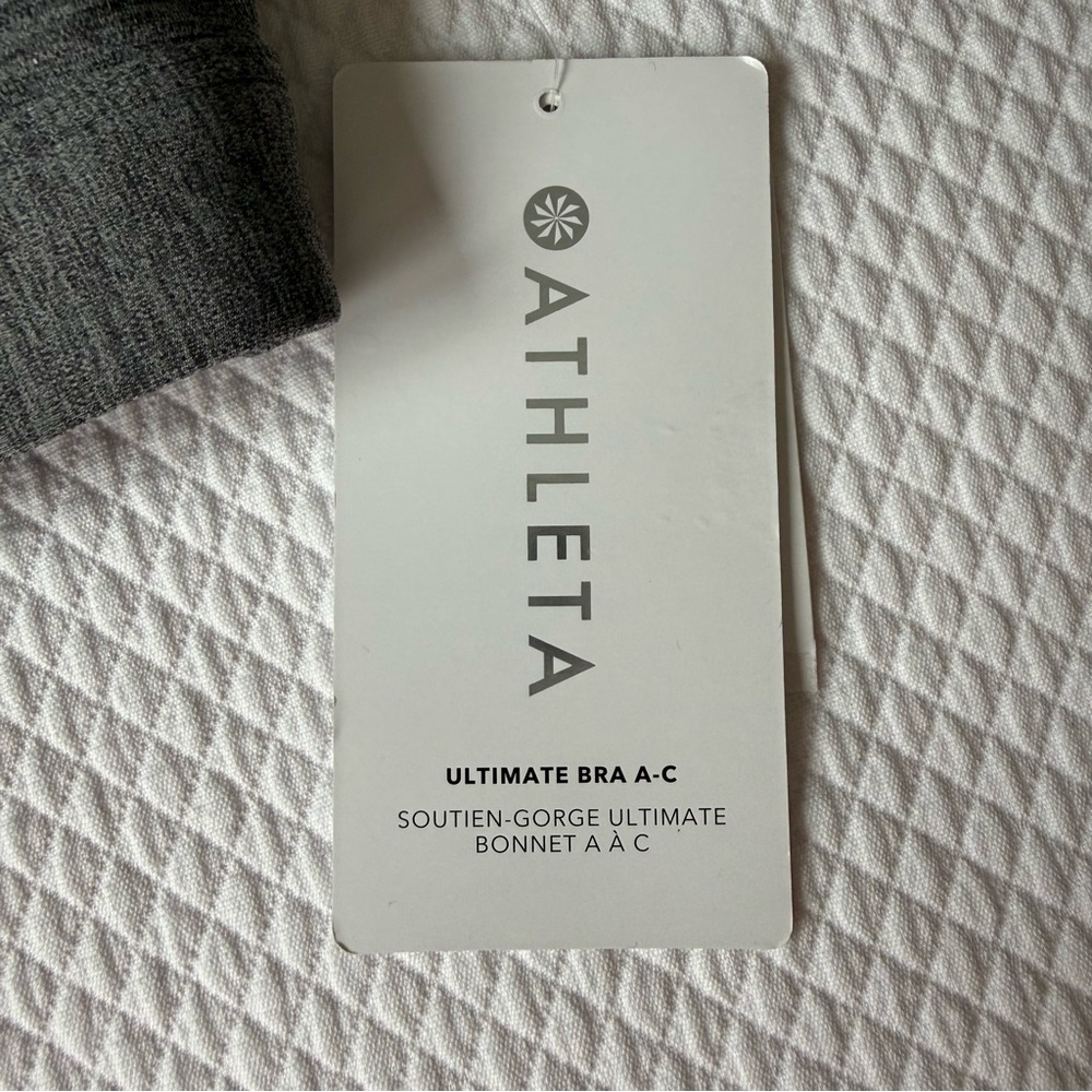 Athleta Women’s Ultimate Bra A-C Racerback Sports Heathered Gray  Size XS - Picture 5 of 8